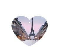 Phayah Ambientador de coche con diseño de la Torre Eiffel con aroma a lavanda, diseño de escena de invierno, tarjeta con forma de corazón, tarjeta perfumada colgante, 4 piezas para coches, armarios