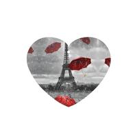 Phayah Ambientador de coche con diseño de la Torre Eiffel con paraguas rojo, aroma a lavanda, tarjeta con forma de corazón, tarjeta perfumada colgante, 4 unidades, para coche, armario, cajón, eliminar