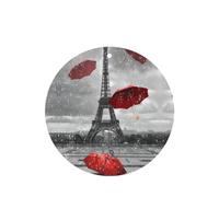 Phayah Ambientador de coche con diseño de la Torre Eiffel con paraguas rojo, aroma a lavanda, tarjeta de forma redonda, para colgar, tarjeta perfumada, 6 unidades, para coche, armario, cajón