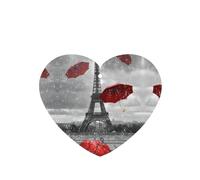 Phayah Ambientador de coche con diseño de la Torre Eiffel con paraguas rojo, aroma a lavanda, tarjeta con forma de corazón, tarjeta perfumada colgante, 6 piezas para coche, armario, cajón, eliminar
