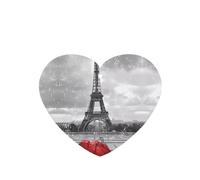 Phayah Ambientador de coche con diseño de la Torre Eiffel con paraguas rojo, aroma a lavanda, tarjeta con forma de corazón, tarjeta perfumada colgante, 4 unidades, para coche, armario, cajón, eliminar