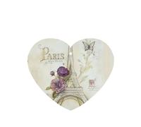 Phayah Ambientador de coche con diseño de la Torre Eiffel de dibujos animados, aroma a lavanda, tarjeta con forma de corazón, tarjeta perfumada colgante, 4 unidades, para coche, armario, cajón