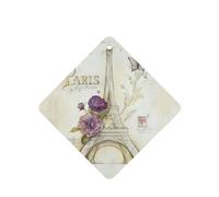 Phayah Ambientador de coche con diseño de la Torre Eiffel de dibujos animados con aroma a lavanda, tarjeta cuadrada para colgar, tarjeta perfumada para colgar, 6 piezas para coche, armario, cajón