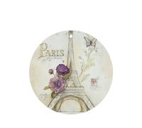 Phayah Ambientador de coche con diseño de la Torre Eiffel de dibujos animados con aroma a lavanda, tarjeta de forma redonda, para colgar, tarjeta perfumada, 6 unidades, para coche, armario, cajón