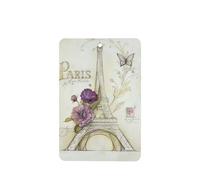 Phayah Ambientador de coche con diseño de la Torre Eiffel de dibujos animados con aroma a lavanda, tarjeta rectangular para colgar, tarjeta perfumada para colgar, 4 piezas para coche, armario, cajón