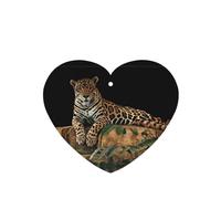 Phayah Ambientador de coche con diseño de leopardo africano sobre roca, aroma a lavanda, tarjeta con forma de corazón, para colgar, 4 unidades, para coches, armarios, zapatos