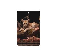 Phayah Ambientador de coche con diseño de leopardo en un árbol muerto, aroma a lavanda, tarjeta rectangular para colgar, tarjeta perfumada, 4 piezas para cajones de armario de automóviles