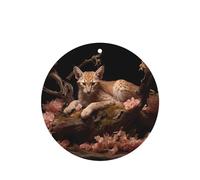 Phayah Ambientador de coche con diseño de leopardo en un árbol muerto, aroma de lavanda, tarjeta de forma redonda, para colgar, tarjeta perfumada, 4 unidades, para cajones de armario de automóviles