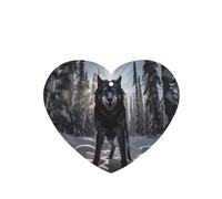 Phayah Ambientador de coche con diseño de lobo en nieve, aroma a lavanda, tarjeta con forma de corazón, para colgar, tarjeta perfumada para colgar, 6 piezas para cajones de armario de automóviles