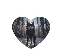 Phayah Ambientador de coche con diseño de lobo en nieve, aroma a lavanda, tarjeta con forma de corazón, para colgar en el armario, cajón, 4 unidades