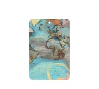 Phayah Ambientador de coche con diseño de mapa del mundo de dibujos animados, con aroma a lavanda, tarjeta rectangular para colgar, tarjeta perfumada, 6 unidades, para cajones de armario de