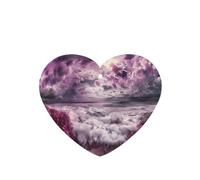 Phayah Ambientador de coche con diseño de mar de nubes moradas con aroma a lavanda, tarjeta en forma de corazón, tarjeta perfumada colgante, 6 piezas para cajones de armario de automóviles