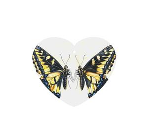 Phayah Ambientador de coche con diseño de mariposa con cresta de pico, aroma de lavanda, tarjeta con forma de corazón, tarjeta perfumada colgante, 6 piezas para cajones de armario de automóviles