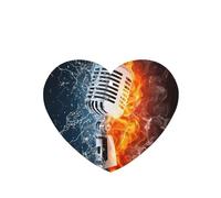 Phayah Ambientador de coche con diseño de micrófono de hielo y fuego, aroma a lavanda, tarjeta en forma de corazón, tarjeta perfumada colgante, 6 piezas para coche, armario, cajón, eliminar