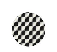 Phayah Ambientador de coche con diseño de mosaico blanco y negro con aroma a lavanda, tarjeta de forma redonda, para colgar, tarjeta perfumada, 4 piezas para cajones de armario de automóviles