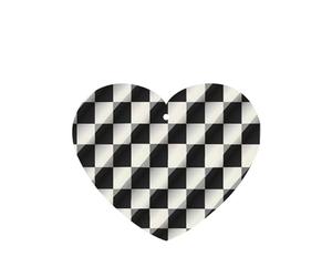 Phayah Ambientador de coche con diseño de mosaico blanco y negro con aroma a lavanda, tarjeta en forma de corazón, tarjeta perfumada colgante, 4 piezas para cajones de armario de automóviles
