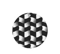 Phayah Ambientador de coche con diseño de mosaico de ondas en blanco y negro, aroma de lavanda, tarjeta de forma redonda, para colgar, tarjeta perfumada, 4 unidades, para cajones de armario de