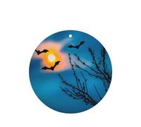 Phayah Ambientador de coche con diseño de murciélago bajo cielo nocturno, aroma de lavanda, tarjeta de forma redonda, para colgar, tarjeta perfumada, 6 piezas para cajones de armario de automóviles