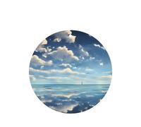 Phayah Ambientador de coche con diseño de nubes blancas sobre el mar, aroma a lavanda, tarjeta de forma redonda, para colgar, 4 unidades, para cajones de armario de automóviles