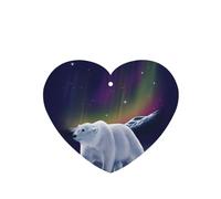 Phayah Ambientador de coche con diseño de oso polar de auroras boreales, aroma a lavanda, tarjeta con forma de corazón, para colgar, 4 unidades, para coches, armarios, zapatos