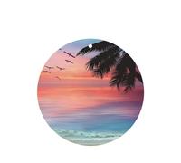Phayah Ambientador de coche con diseño de palmera de coco y arena, aroma a lavanda, tarjeta de forma redonda, para colgar, tarjeta perfumada, 4 unidades, para coche, armario, cajón, eliminar
