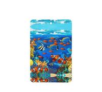 Phayah Ambientador de coche con diseño de peces tropicales de océano, coral submarino, aroma a lavanda, tarjeta rectangular para colgar, tarjeta perfumada, 4 unidades, para coches, armario, cajón