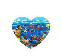 Phayah Ambientador de coche con diseño de peces tropicales oceánicos, coral, mundo submarino, aroma a lavanda, tarjeta con forma de corazón, 6 unidades, para coche, armario, cajón, eliminar