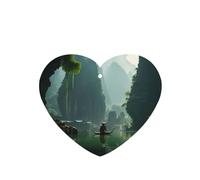 Phayah Ambientador de coche con diseño de pescador de montaña, aroma de lavanda, tarjeta con forma de corazón, tarjeta perfumada colgante, 6 piezas para cajones de armario de automóviles