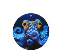 Phayah Ambientador de coche con diseño de pulpo con anillos azules, aroma a lavanda, tarjeta de forma redonda, para colgar, tarjeta perfumada, 6 unidades, para cajones de armario de automóviles