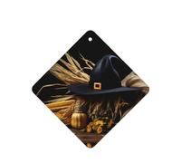 Phayah Ambientador de coche con diseño de sombrero de bruja, aroma de lavanda, tarjeta cuadrada para colgar, tarjeta perfumada para colgar, 4 piezas para cajones de armario de automóviles