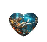 Phayah Ambientador de coche con diseño de tortuga en una esquina rocosa con aroma a lavanda, tarjeta con forma de corazón para colgar, tarjeta perfumada para colgar, 4 piezas para cajones de armario