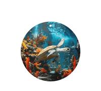 Phayah Ambientador de coche con diseño de tortuga en una esquina rocosa con aroma a lavanda, tarjeta de forma redonda, para colgar, tarjeta perfumada, 4 piezas para cajones de armario de automóviles