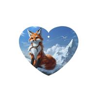 Phayah Ambientador de coche con diseño de zorro amarillo en la montaña, aroma a lavanda, tarjeta con forma de corazón, tarjeta perfumada colgante, 6 piezas para cajones de armario de automóviles