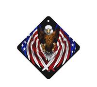 Phayah Ambientador de coche con diseño patriótico de águila patriótica con diseño de bandera de Estados Unidos, aroma de lavanda, tarjeta cuadrada para colgar, tarjeta perfumada para colgar, 4 piezas