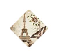 Phayah Ambientador de coche con diseño vintage de la Torre Eiffel de París con diseño de mariposa, aroma a lavanda, tarjeta cuadrada para colgar, tarjeta perfumada para colgar, 6 piezas para coches