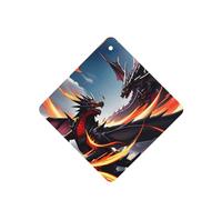 Phayah Ambientador de fragancia de doble dragón con patrón de batalla de lavanda, aroma de coche, cuadrado, para colgar en el interior del coche, 4 unidades