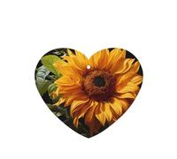 Phayah Ambientador de fragancia de girasol amarillo sobre fondo marrón, aroma de lavanda, aroma de coche, en forma de corazón, para colgar, para el interior del coche, 6 unidades