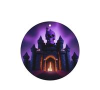 Phayah Ambientador de fragancia de lavanda con patrón de calavera morada para coche, forma redonda, para colgar en el interior del coche, 6 unidades