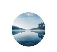 Phayah Ambientador de fragancia de lavanda con patrón de niebla, aroma de coche, forma redonda, para colgar en el interior del coche, 4 unidades