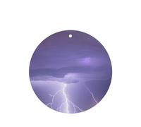 Phayah Ambientador de fragancia de lavanda con patrón de tormenta relámpago para coche, forma redonda, para colgar, para el interior del coche, 6 unidades
