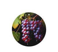 Phayah Ambientador de fragancia de lavanda con patrón de uvas frescas para coche, forma redonda, para colgar en el interior del coche, 4 unidades