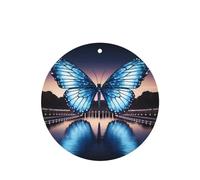 Phayah Ambientador de fragancia de mariposa gigante en agua, aroma de lavanda, aroma de coche, forma redonda, para colgar, para el interior del coche, 6 unidades
