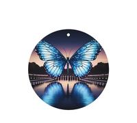 Phayah Ambientador de fragancia de mariposa gigante en agua, aroma de lavanda, forma redonda, para colgar, para el interior del coche, 4 unidades