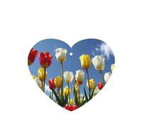 Phayah Ambientador de fragancia de tulipán con diseño de campo de lavanda, aroma de coche, forma de corazón, para colgar en la tableta, 4 unidades