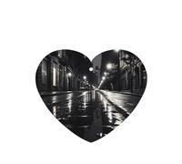 Phayah Ambientador de fragancia para colgar en el interior del coche, con diseño de día lluvioso en la calle, aroma de lavanda, aroma de coche, forma de corazón, 4 unidades