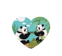 Phayah Ambientador de fragancia para colgar en el interior del coche, con dos bonitos pandas grandes, aroma de lavanda, aroma de corazón, 4 unidades