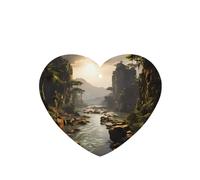 Phayah Ambientador de fragancia para colgar en el interior del coche, con forma de corazón, con diseño de montañas y ríos, 6 unidades