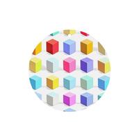 Phayah Ambientador de fragancia para colgar en el interior del coche, con forma redonda, 4 unidades, diseño de cubos coloridos, aroma a lavanda