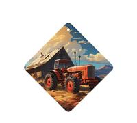 Phayah Ambientador de fragancia para el interior del coche, 4 unidades, diseño de tractor rojo de granja, aroma de lavanda