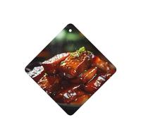 Phayah Ambientador de fragancia para el interior del coche, con aroma a lavanda, diseño de carne frita a fuego lento, 6 unidades